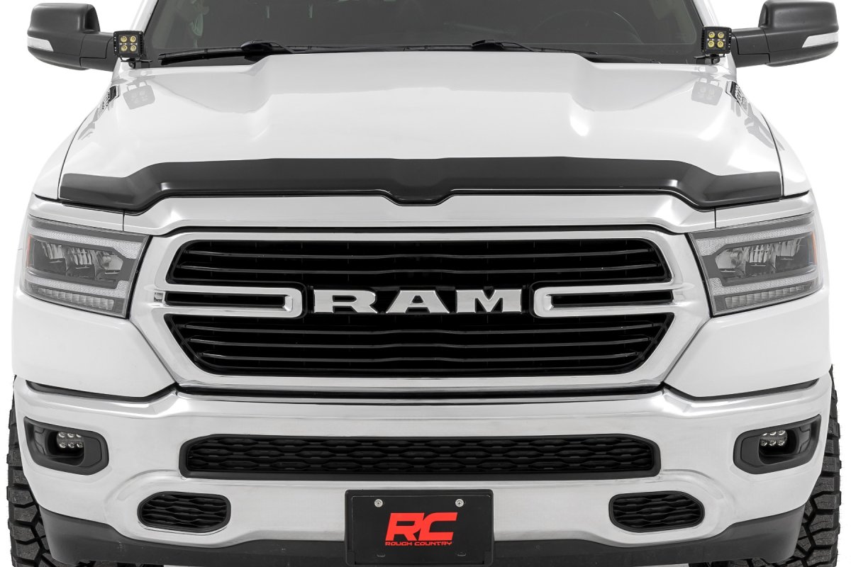 Ram 1500 Hood Protector - Rough Country - Gloss Black - '19-'26